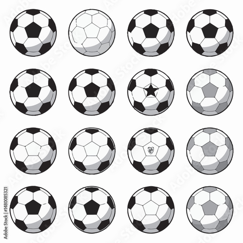 A fun vector illustration shows a seamless pattern of black and white soccer balls, perfect for any football sport game