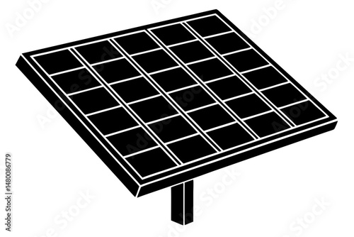 Solar panel energy silhouette vector illustration