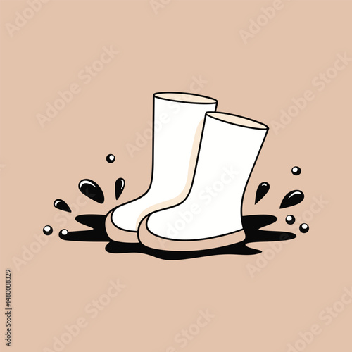 a giggling pair of boots splashing
