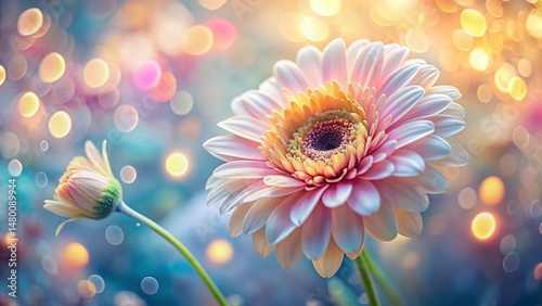 Elegant Floral Print Background: Long Exposure Digital Art Texture