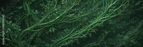 Intricate green organic line art, abstract wallpaper ,  wallpaper,  environment,  leaves
