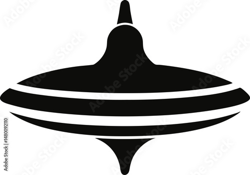 Spinning Top Toy Silhouette Vector Illustration 
