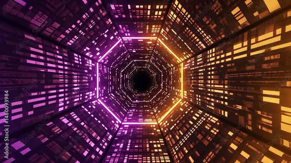 Abstract motion digital tunnel background motion video