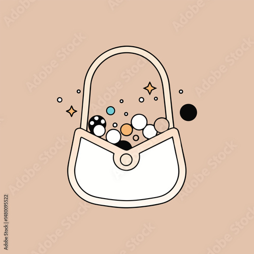 a purse full of candy and sparkles spilling out