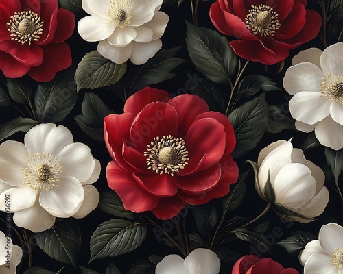 Red and white flowers