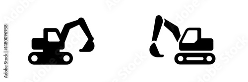 Excavator illustrations showcasing different designs and functionalities for construction projects or machinery identification
