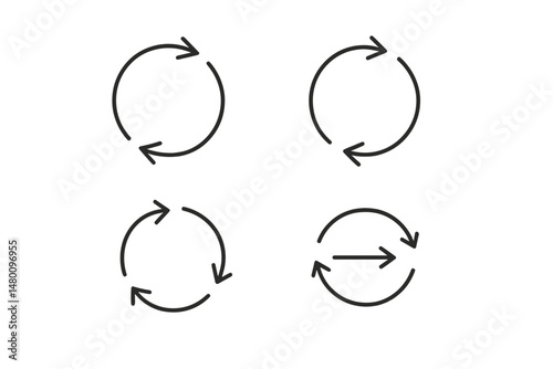Circular arrow designs illustrating movement and direction in a modern graphic style
