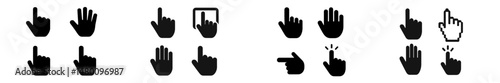 Various hand gesture icons illustrating communication and interaction on a digital platform