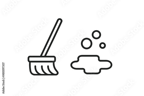 Cleaning tools and supplies for maintaining a tidy home or workspace during a regular cleaning session