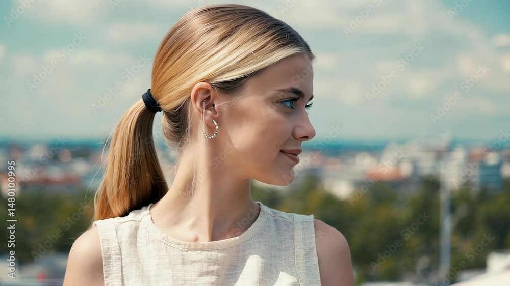 young woman in the city