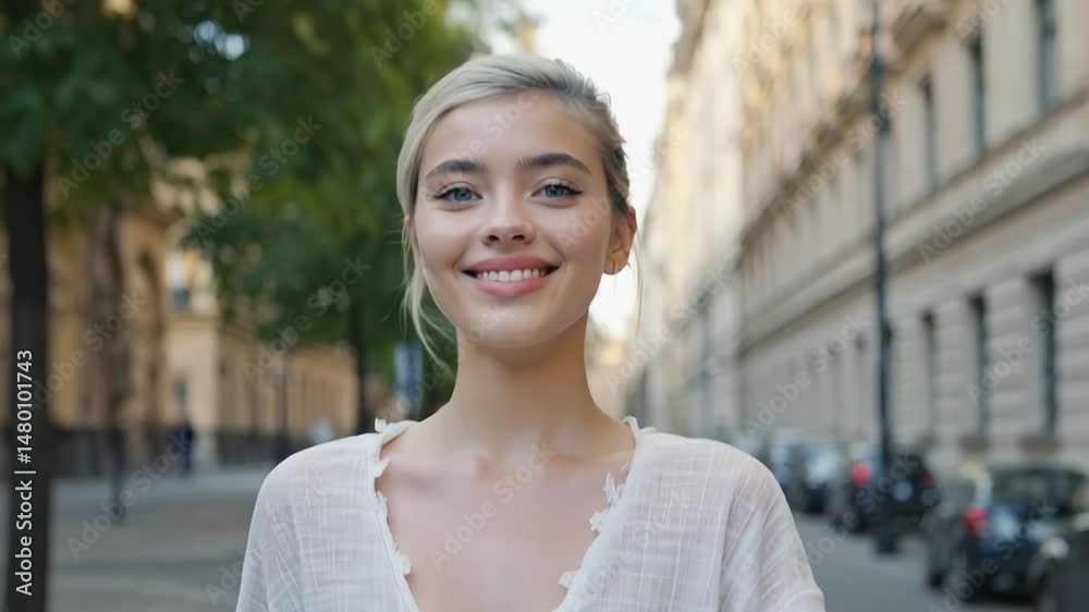 young woman in the city