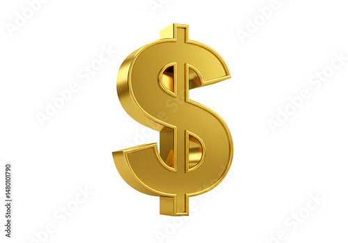 Gold Dollar Sign: Wealth & Finance on transparent background
