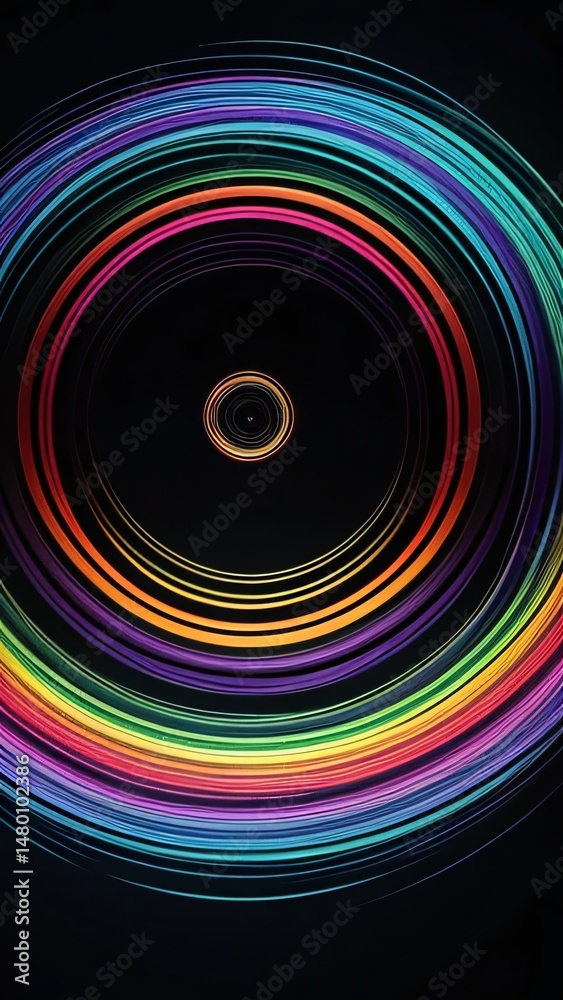 Vibrant Circular Waves of Color in Dynamic Abstract Design Vibrant Circular Waves of Color in Dynamic Abstract Design