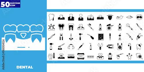 Dental dualtone icons collection