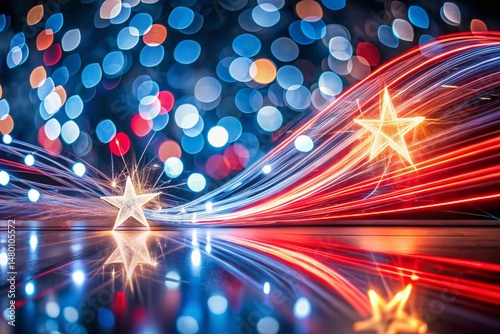 Glowing Geometric Memorial Day Background - Long Exposure Photography