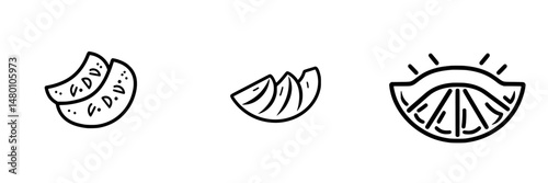 Vector illustration of delicious dumplings and watermelon slices showcasing diverse culinary delights
