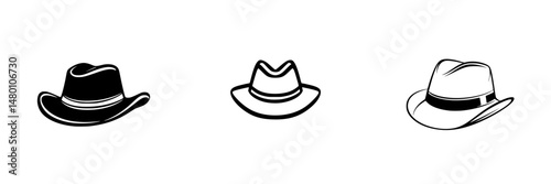 Different styles of hats showcased in a vector illustration format highlighting various designs suitable for fashion and utility