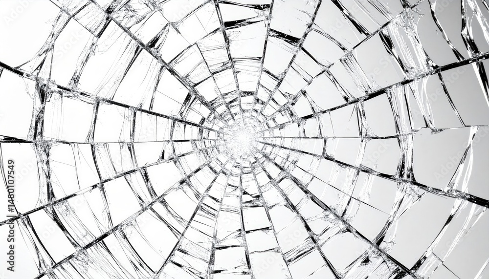 Obraz premium Broken Glass Radial Pattern