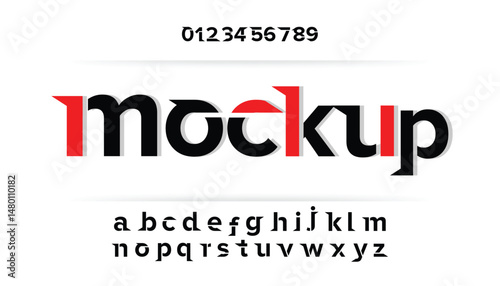 Design Modern abstract digital alphabet font. Minimal technology typography, Creative urban sport fashion futuristic font and with numbers. vector illustration.