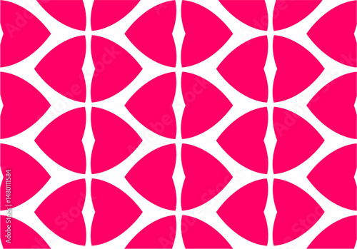seamless pattern with red love eyes flowers