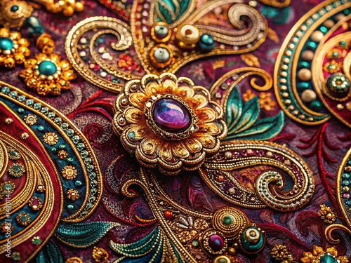 Intricate Paisley Print Background:  Elegant Swirling Floral Design Texture for Fashion, Textile & Design Projects