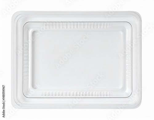 Rectangular container. White, clean, simple, storage solution, organized space, food-safe