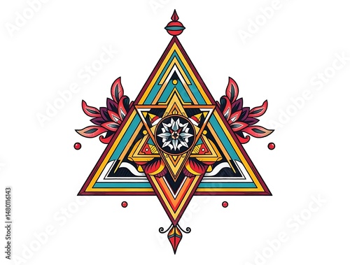 Sacred Geometry Triangle Art.