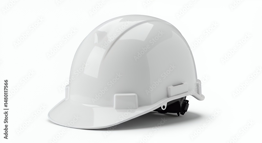 Fototapeta premium Isolated White Hard Hat Protective Gear for Construction or Industry