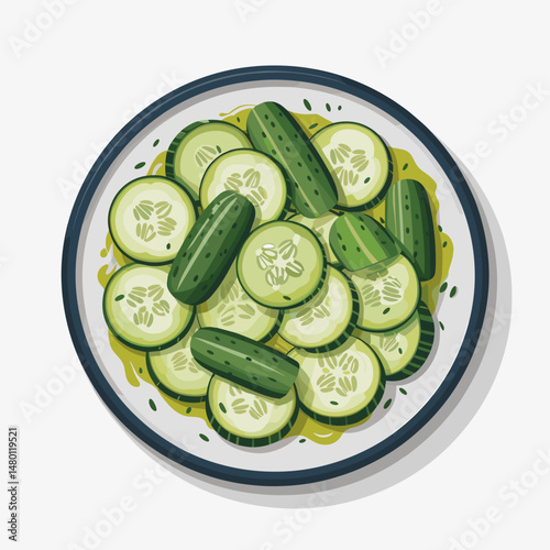 Cold Cucumber Salad with Garlic and Vinegar