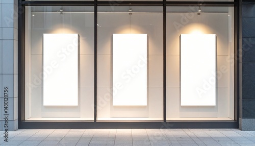 Storefront Advertising Mockup - Shop or Store Shopping Window Ad Template for Branding or Signage, Logo or Design - Graphic Asset for Fashion, Clothing, Boutique, Jewelry or Cosmetics Store