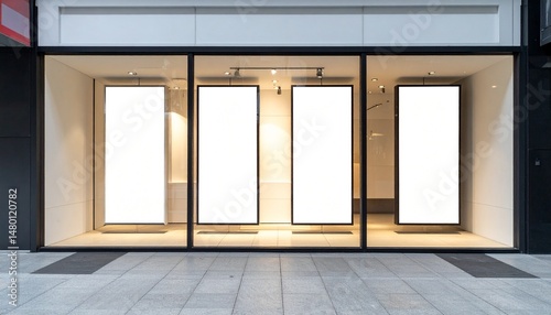 Storefront Advertising Mockup - Shop or Store Shopping Window Ad Template for Branding or Signage, Logo or Design - Graphic Asset for Fashion, Clothing, Boutique, Jewelry or Cosmetics Store
