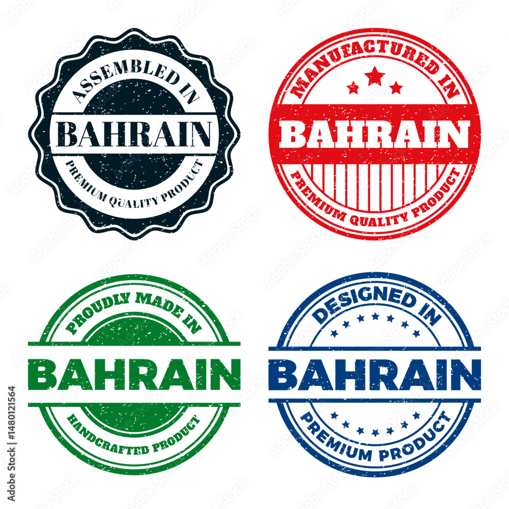 Obraz premium Bahrain Stamps. Premium Quality Product Labels