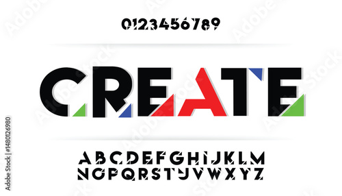 Design Modern abstract digital alphabet font. Minimal technology typography, Creative urban sport fashion futuristic font and with numbers. vector illustration.