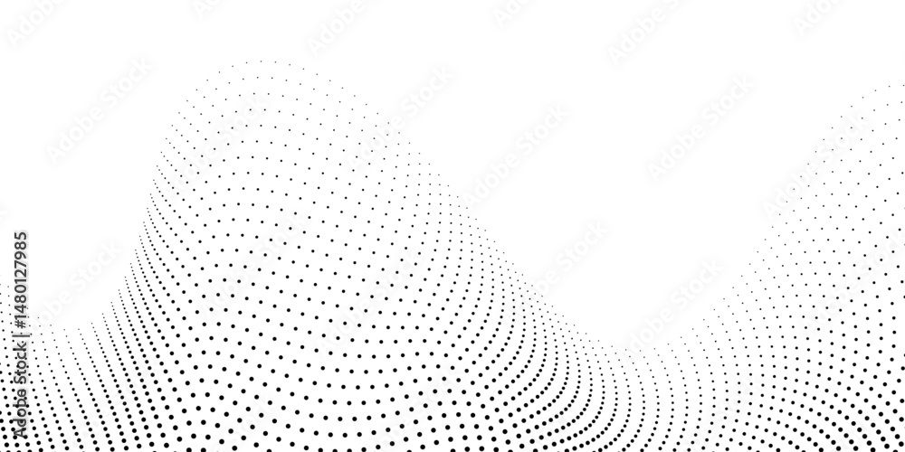 3D blue techno background. Big data visualization on dark space with dotted lines shape effect decoration. Modern graphic design element dots circle style concept for flyer, card, or brochure cover