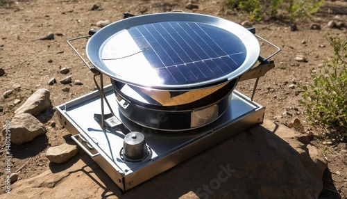 Portable Solar Panel Cooker for Sustainable Outdoor Cooking photo
