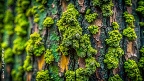 Miniature Tree Bark Texture: Green Blot Seamless Pattern Background