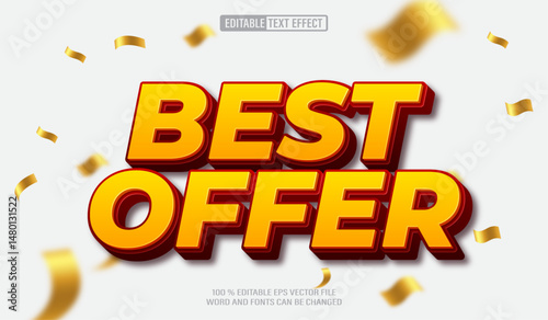 Editable 3d text style effect - Best Offer text effect Template