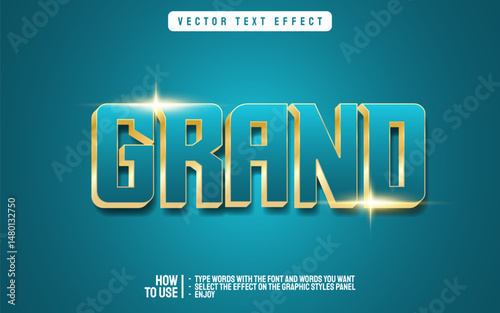 Editable grand gold text effect