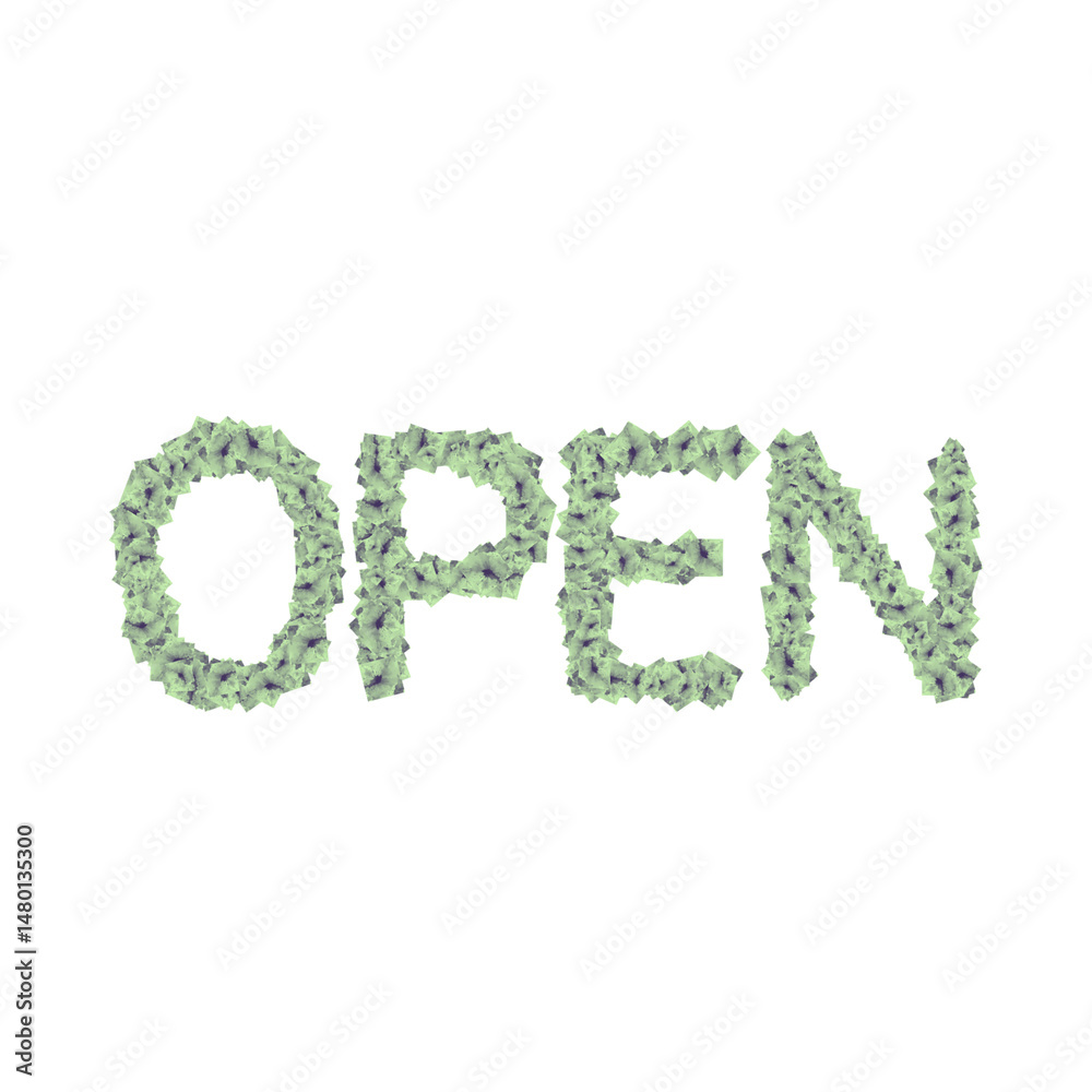 OPEN 飾り文字 グリーン グラフィック素材 - 1 OPEN 飾り文字 グリーン グラフィック素材 - 1