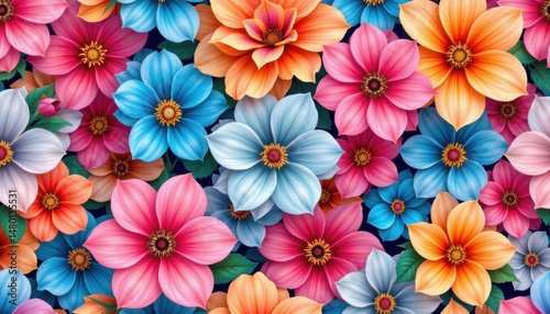 seamless pattern of vibrant floral texture with layered petals and soft gradients ideal for textile design and summer fashion backgrounds