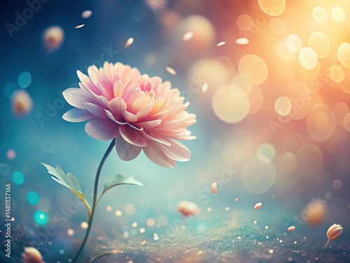 Minimalist Surreal Floral Background: Dreamlike Pastel Flower Bloom