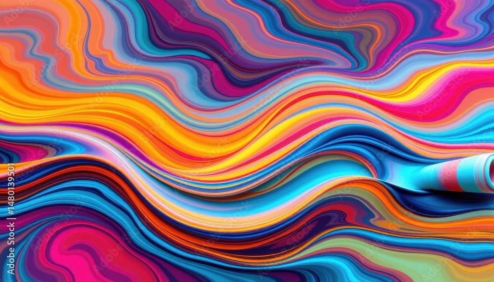 an abstract background featuring fluid waves with neon highlights and layered textures perfect for fashion editorials and lifestyle blogs