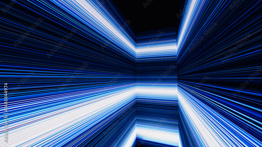 Fototapeta premium Dynamic movement through abstract geometric lines and shapes