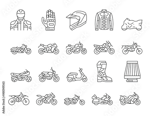 Motorcycle lifestyle elements  equipment collection