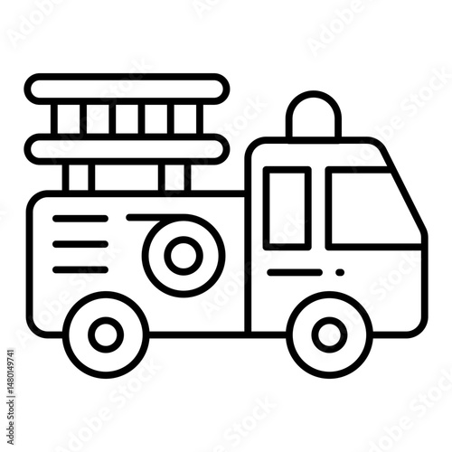 Fire Engine line icon