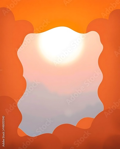 Sunset View Through Orange Frame.