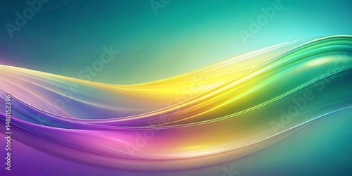 Pastel Gradient Abstract Background: Soft Curves & Teal, Purple, Green, Yellow Hues