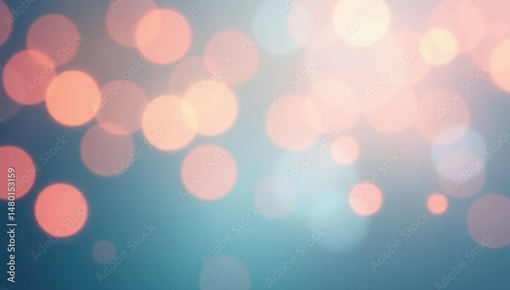 Fototapeta premium Soft pastel circles, blurred bokeh effect, subtle light, backdrop, minimal, vintage