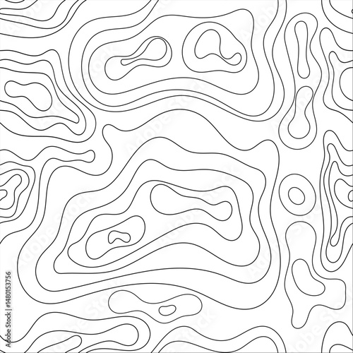 Seamless Abstract Topographic Line Art Style. Layered Landscapes: Geometric Contour Art. Waves of Terrain: Simple Contour Patterns. fit for wall art, textile pattern, and etc.