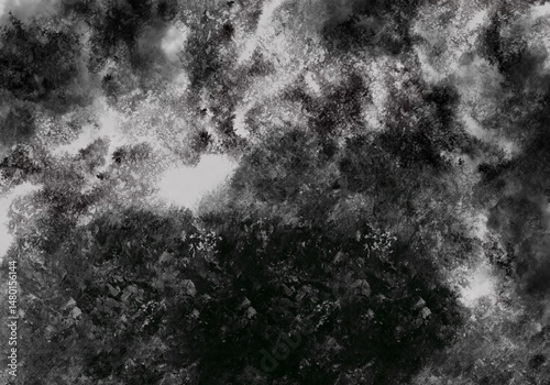Black Hand Painted Abstract Watercolour Background